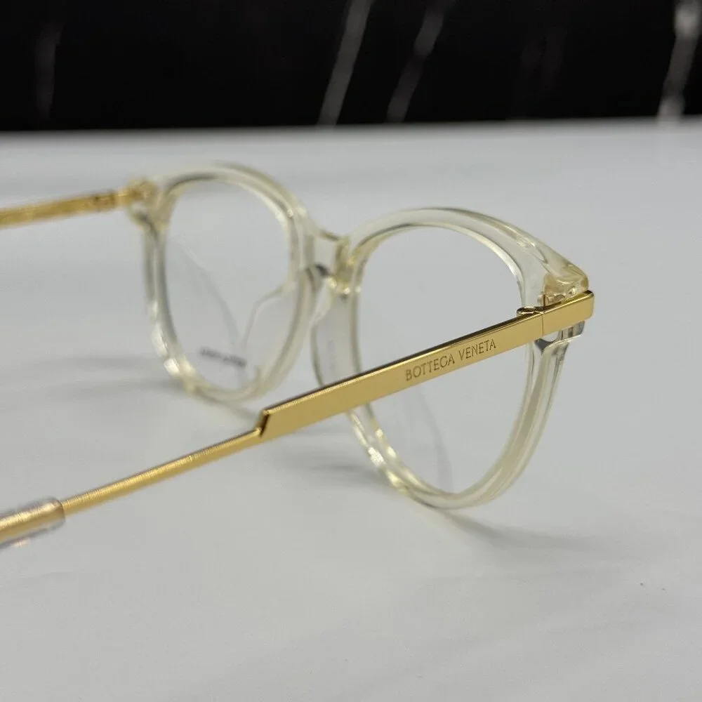 NEW BOTTEGA VENETA BV1039O 003 BEIGE TRANSPSRENT WOMEN EYEGLASSES